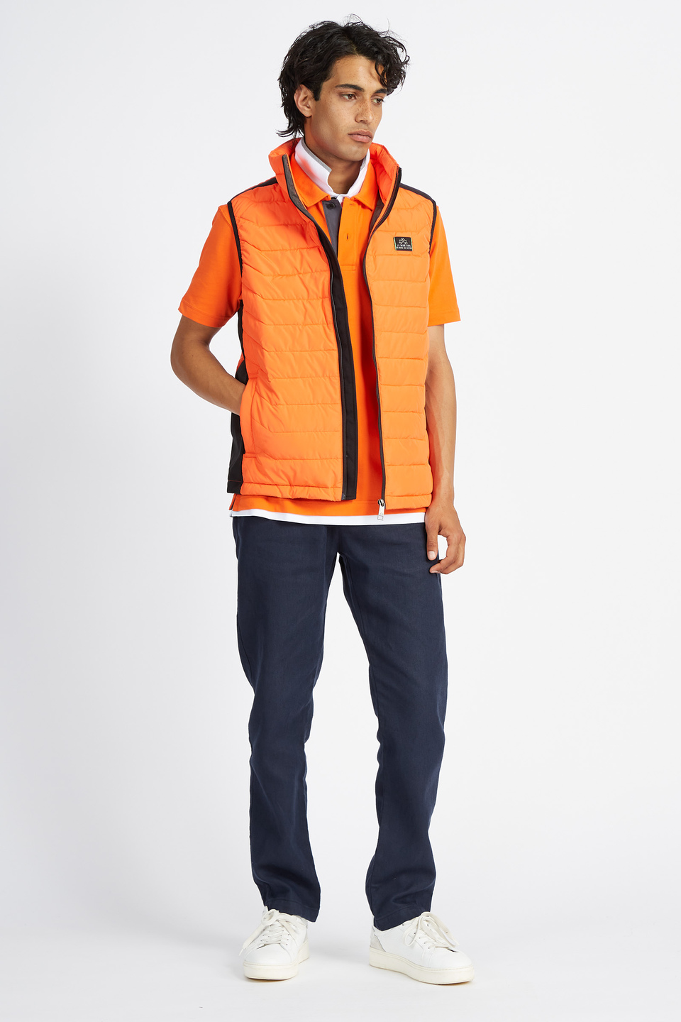 Men's short-sleeved polo shirt Logos with flat mini pocket in solid color - Vasant | La Martina - Official Online Shop