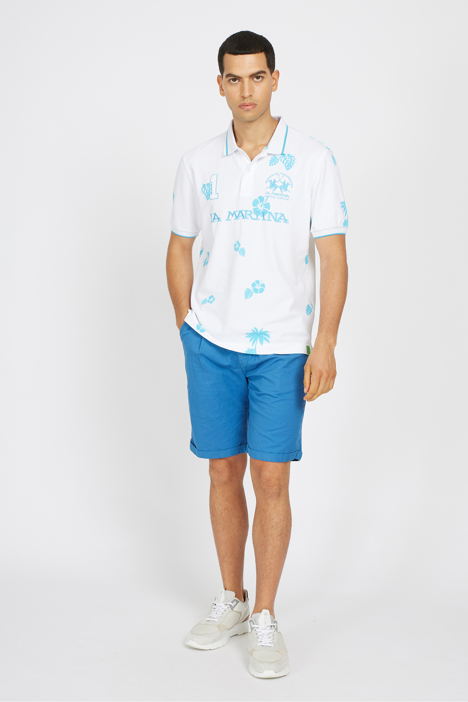 Regular fit 100% cotton short-sleeved polo shirt for men - Vondell | La Martina - Official Online Shop