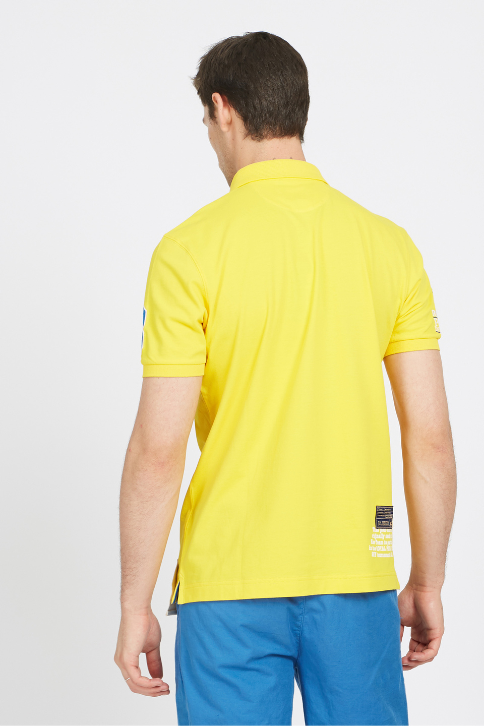 Men's short-sleeved polo shirt in regular fit stretch cotton - Valerian | La Martina - Official Online Shop