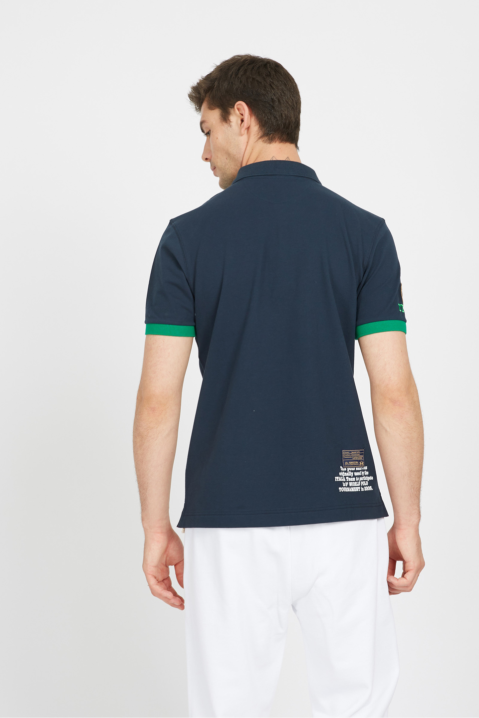 Men's short-sleeved polo shirt in regular fit stretch cotton - Valerien | La Martina - Official Online Shop