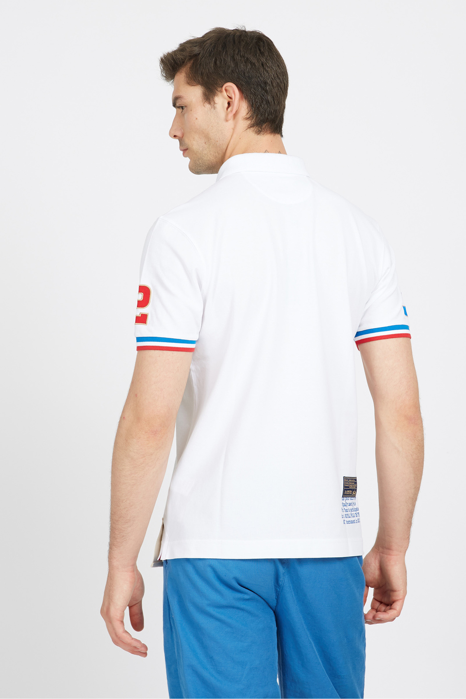 Men's short-sleeved polo shirt in regular fit stretch cotton - Valerio | La Martina - Official Online Shop