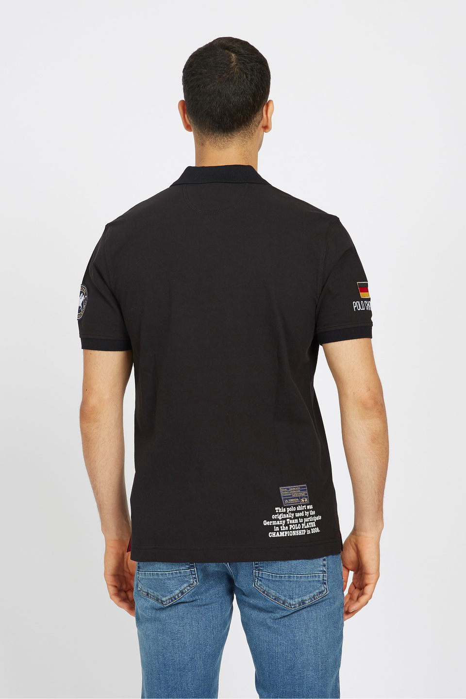 Men's short-sleeved polo shirt in regular fit stretch cotton - Vaughn | La Martina - Official Online Shop