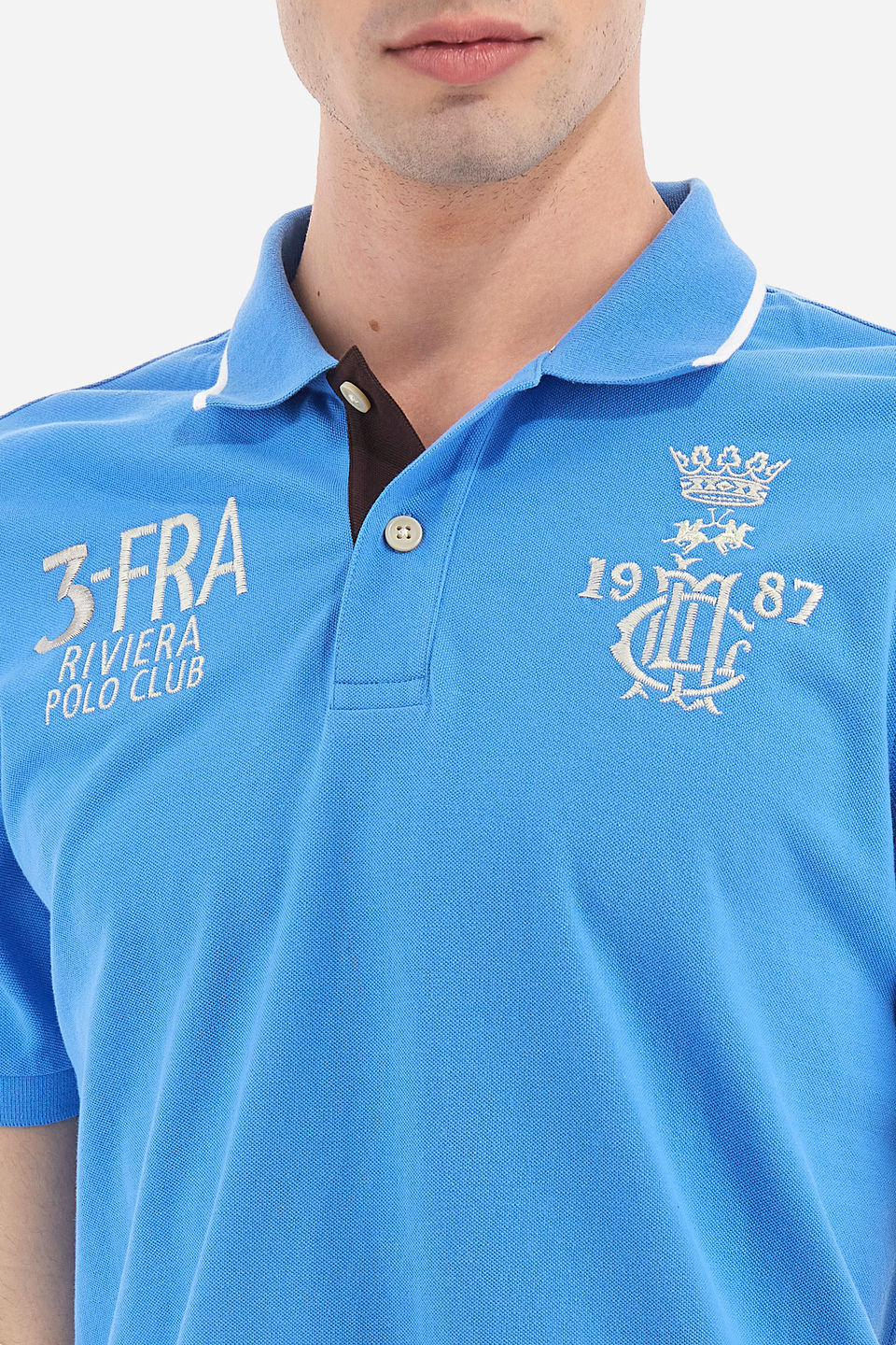 Regular fit 100% cotton short-sleeved polo shirt for men - Valma | La Martina - Official Online Shop