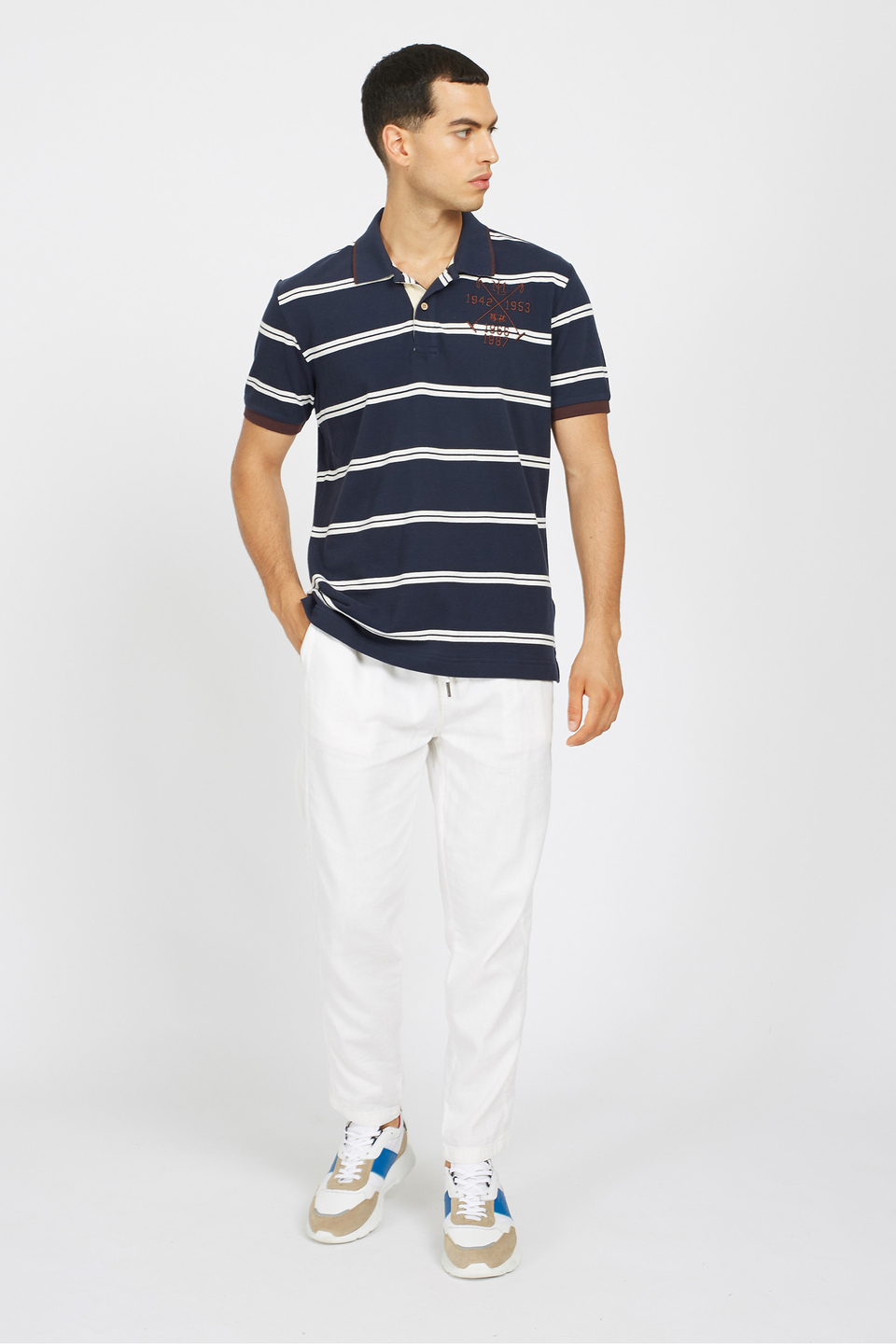 Regular fit 100% cotton short-sleeved polo shirt for men - Veleslav | La Martina - Official Online Shop