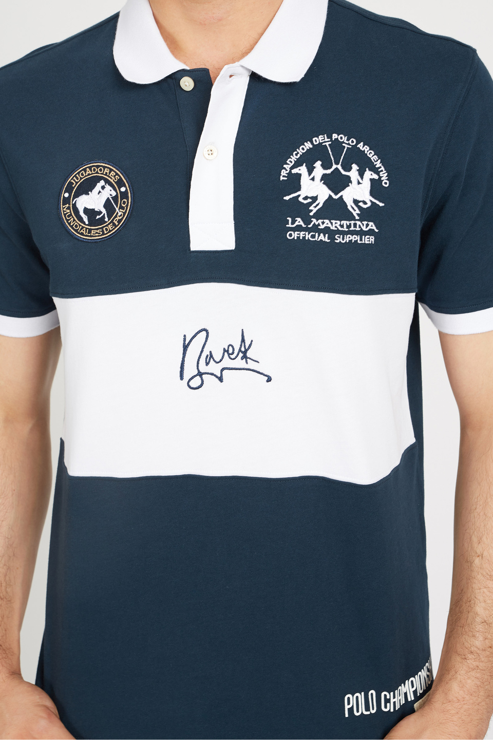 Regular fit 100% cotton short-sleeved polo shirt for men - Velibor | La Martina - Official Online Shop