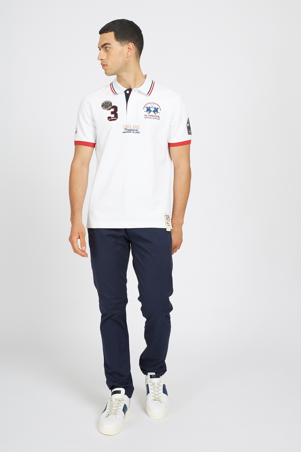 Regular fit 100% cotton short-sleeved polo shirt for men - Virgilio | La Martina - Official Online Shop