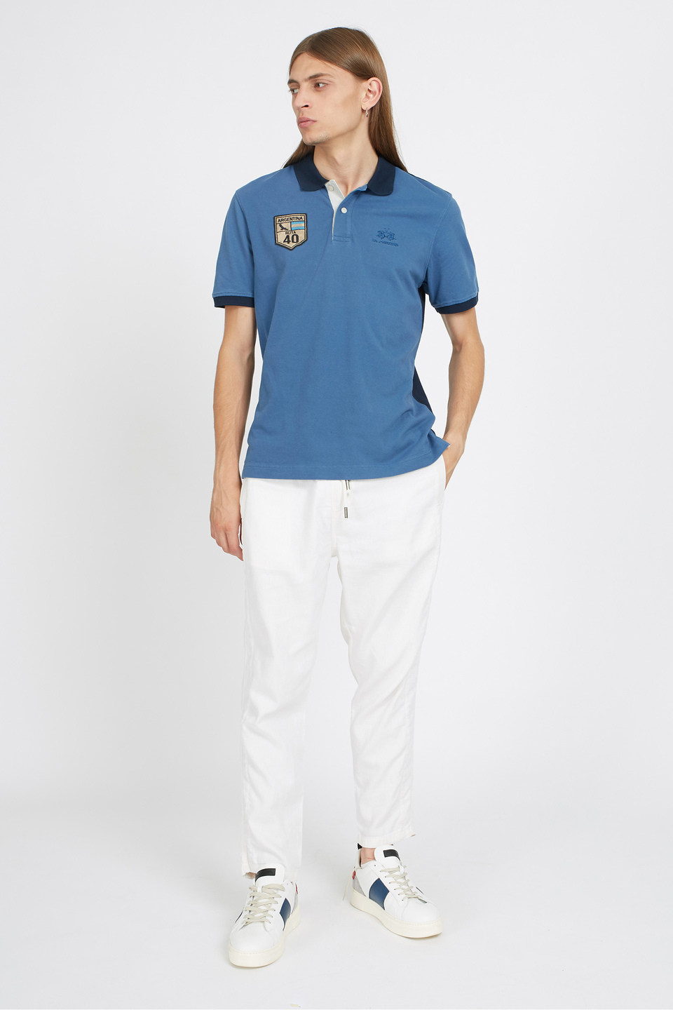 Regular fit 100% cotton short-sleeved polo shirt for men - Vinni | La Martina - Official Online Shop