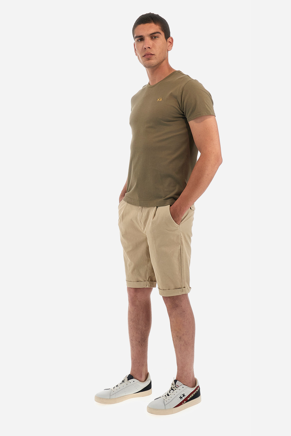 Men's 100% cotton regular fit short-sleeved T-shirt - Serge | La Martina - Official Online Shop