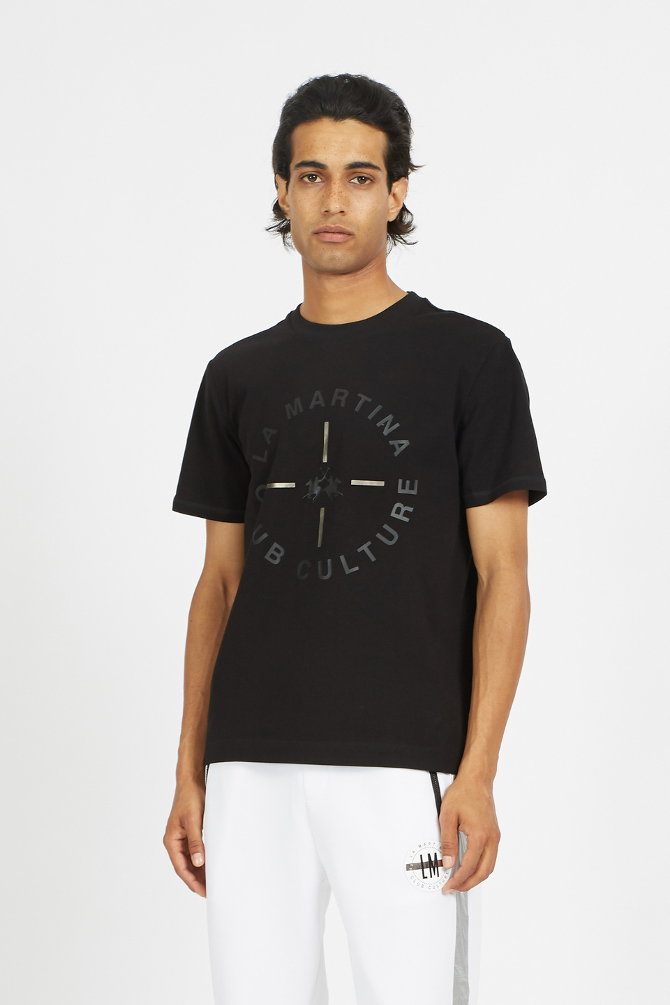 T-shirt à manches courtes pour homme en coton stretch regular fit - Virgil | La Martina - Official Online Shop