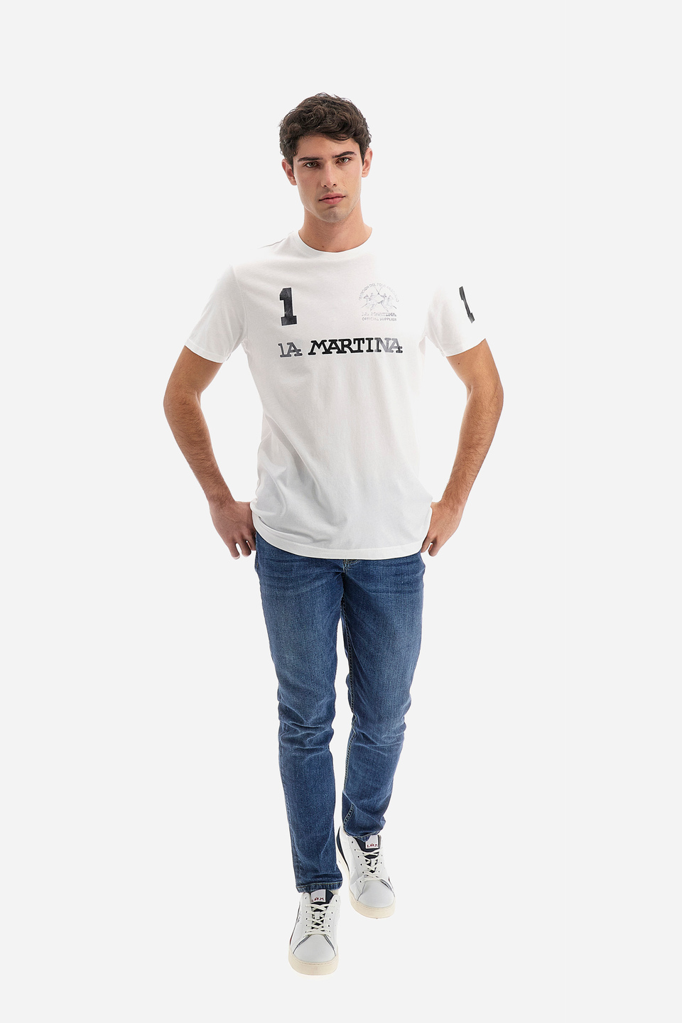 T-shirt da uomo a maniche corte 100% cotone regular fit- Reichard | La Martina - Official Online Shop