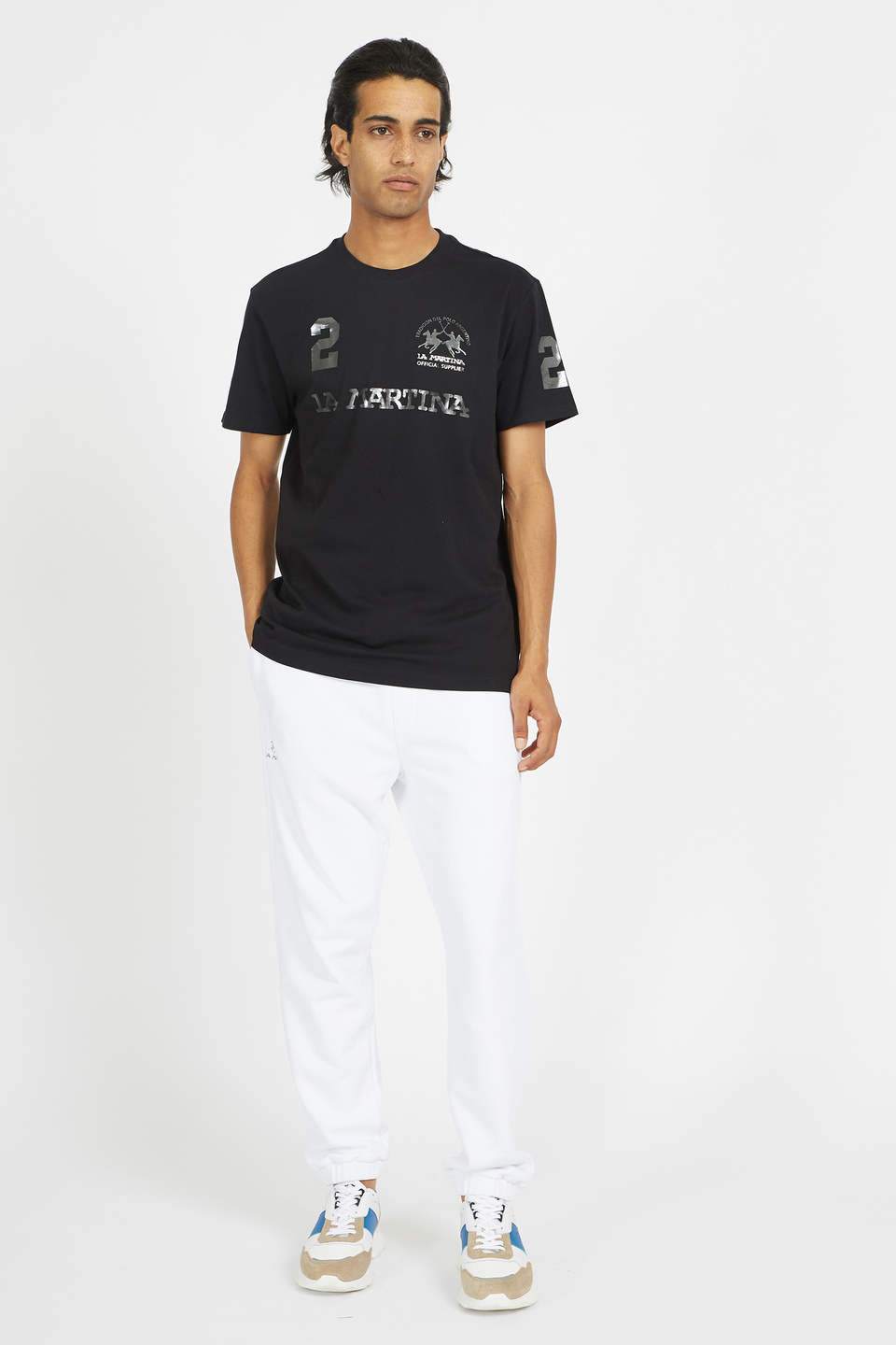 Men's 100% cotton regular fit short-sleeved T-shirt - Reichard | La Martina - Official Online Shop