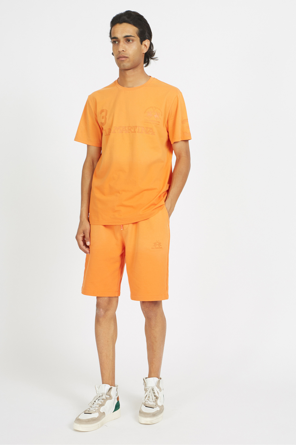 Men's 100% cotton regular fit short-sleeved T-shirt - Viktor | La Martina - Official Online Shop