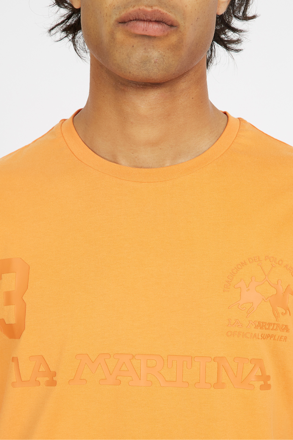 Herren-T-Shirt aus 100 % Baumwolle mit normaler Passform und kurzen Ärmeln - Viktor | La Martina - Official Online Shop