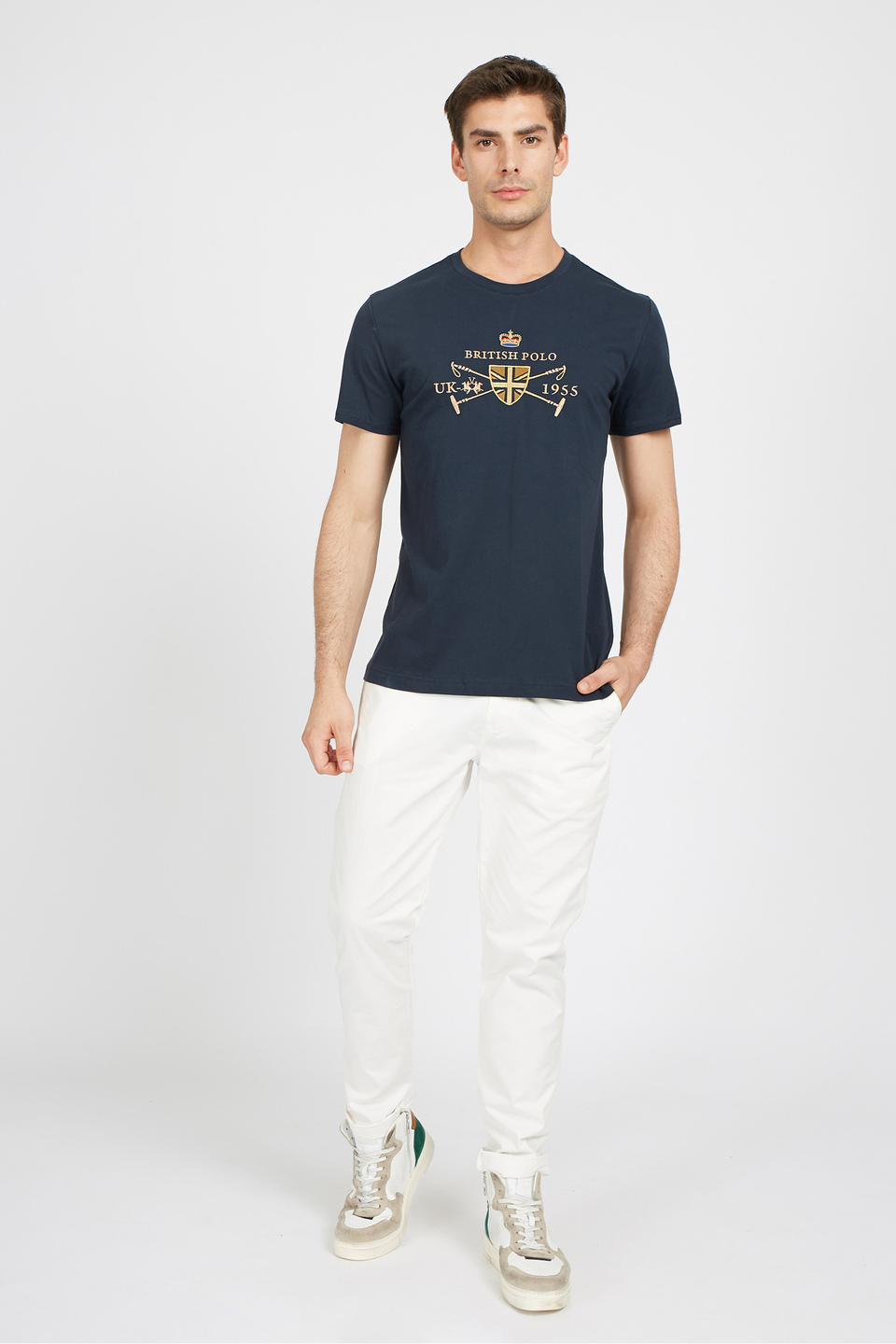 Men's 100% cotton regular fit short-sleeved T-shirt - Vic | La Martina - Official Online Shop