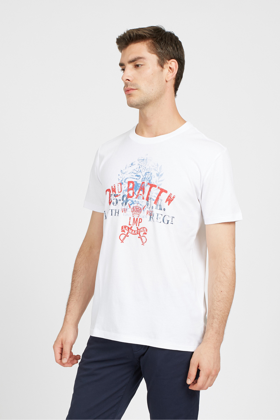 Men's 100% cotton regular fit short-sleeved T-shirt - Vicente | La Martina - Official Online Shop