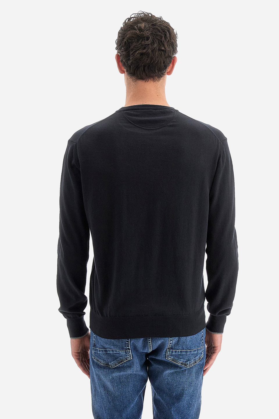 Men's regular fit 100% cotton long-sleeved sweater - Vangelios | La Martina - Official Online Shop