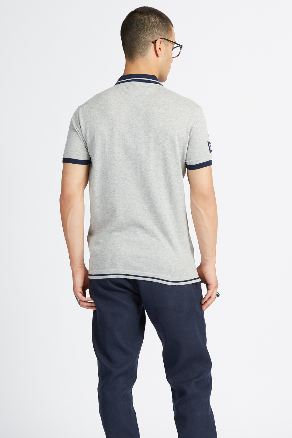 Short-sleeved men's tricot sweater in solid color Polo Academy - Victorin | La Martina - Official Online Shop