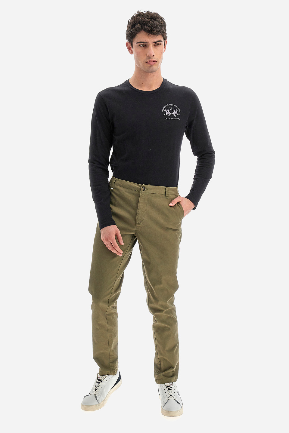 Pantalone da uomo in cotone chino elasticizzato slim fit  -  Siard | La Martina - Official Online Shop