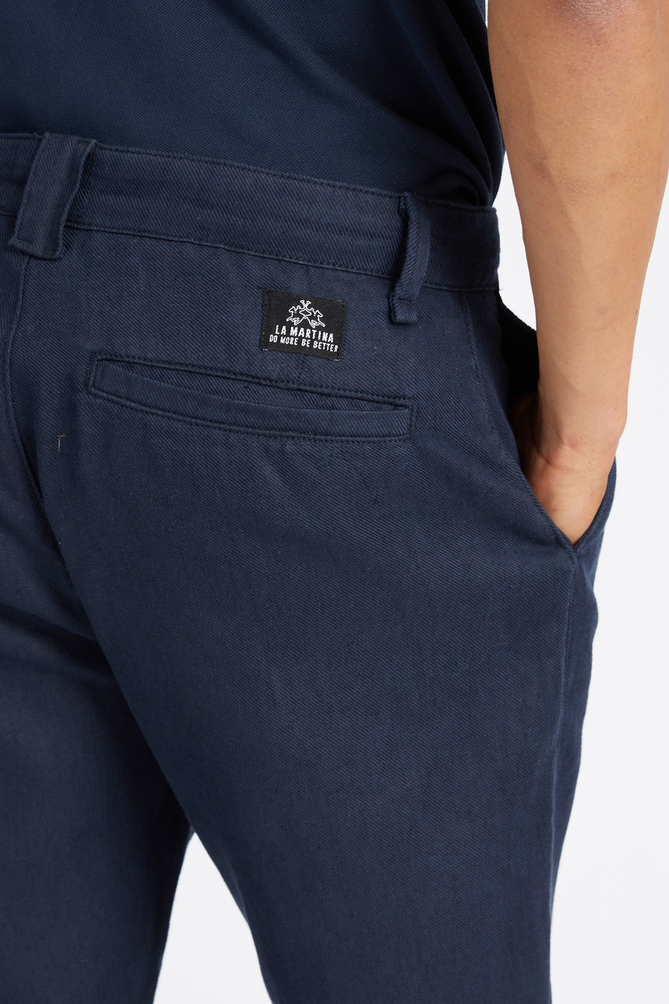 Straight cut men's chino trousers in plain color Logos - Vickan | La Martina - Official Online Shop