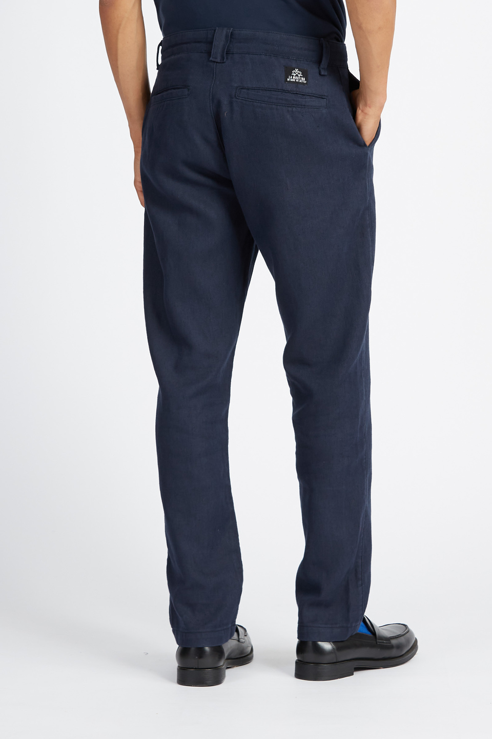 Straight cut men's chino trousers in plain color Logos - Vickan | La Martina - Official Online Shop