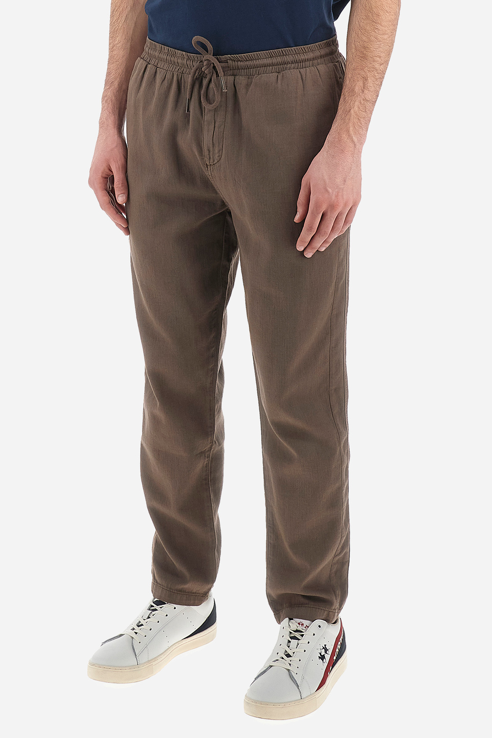 Regular fit men's trousers in cotton and linen - Vann | La Martina - Official Online Shop