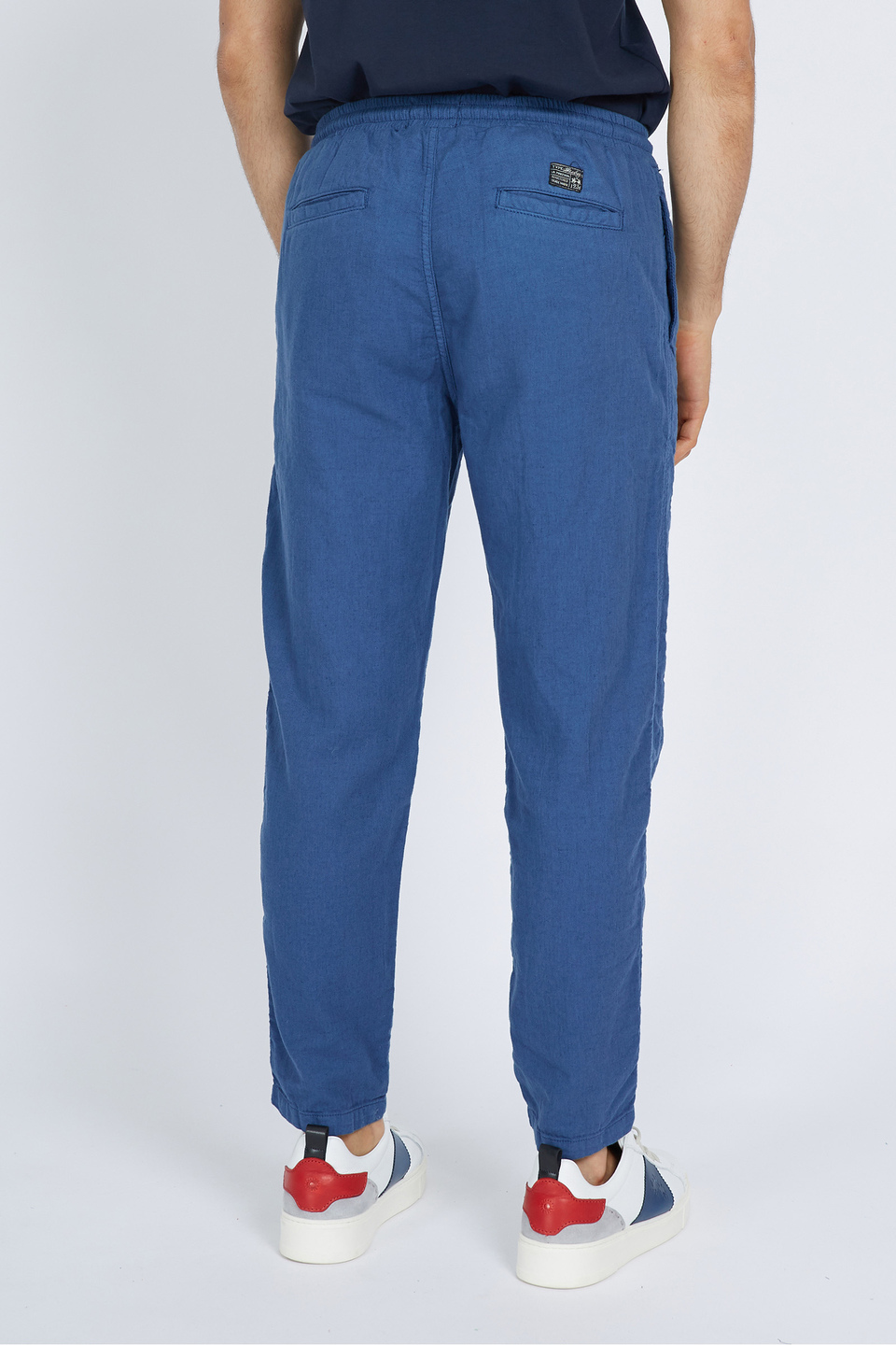 Pantaloni da uomo in cotone e lino regular fit- Vann | La Martina - Official Online Shop