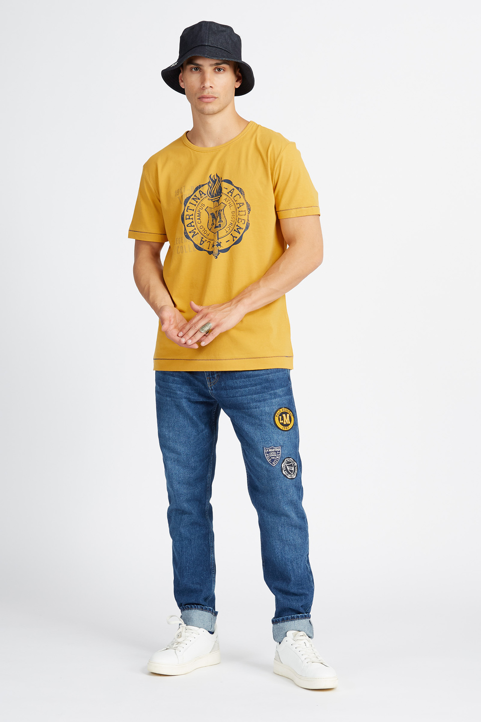 Men's denim jeans 5 pockets and multi logo Polo Academy - Viggo | La Martina - Official Online Shop