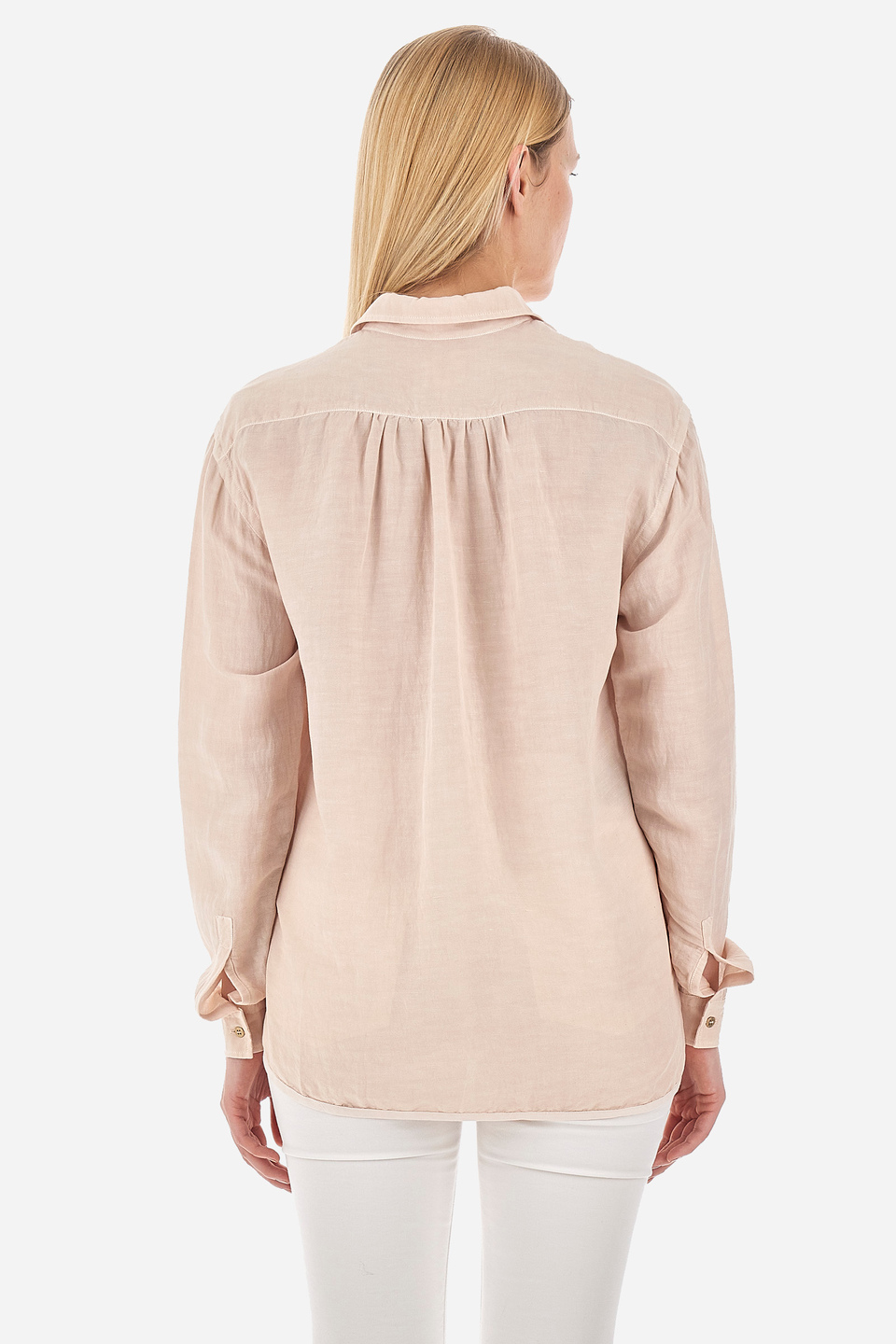 Women's regular fit viscose and linen shirt - Valera | La Martina - Official Online Shop