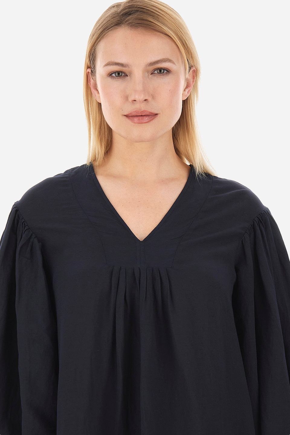 Women's 3/4 length sleeve linen blend dress - Valaria | La Martina - Official Online Shop