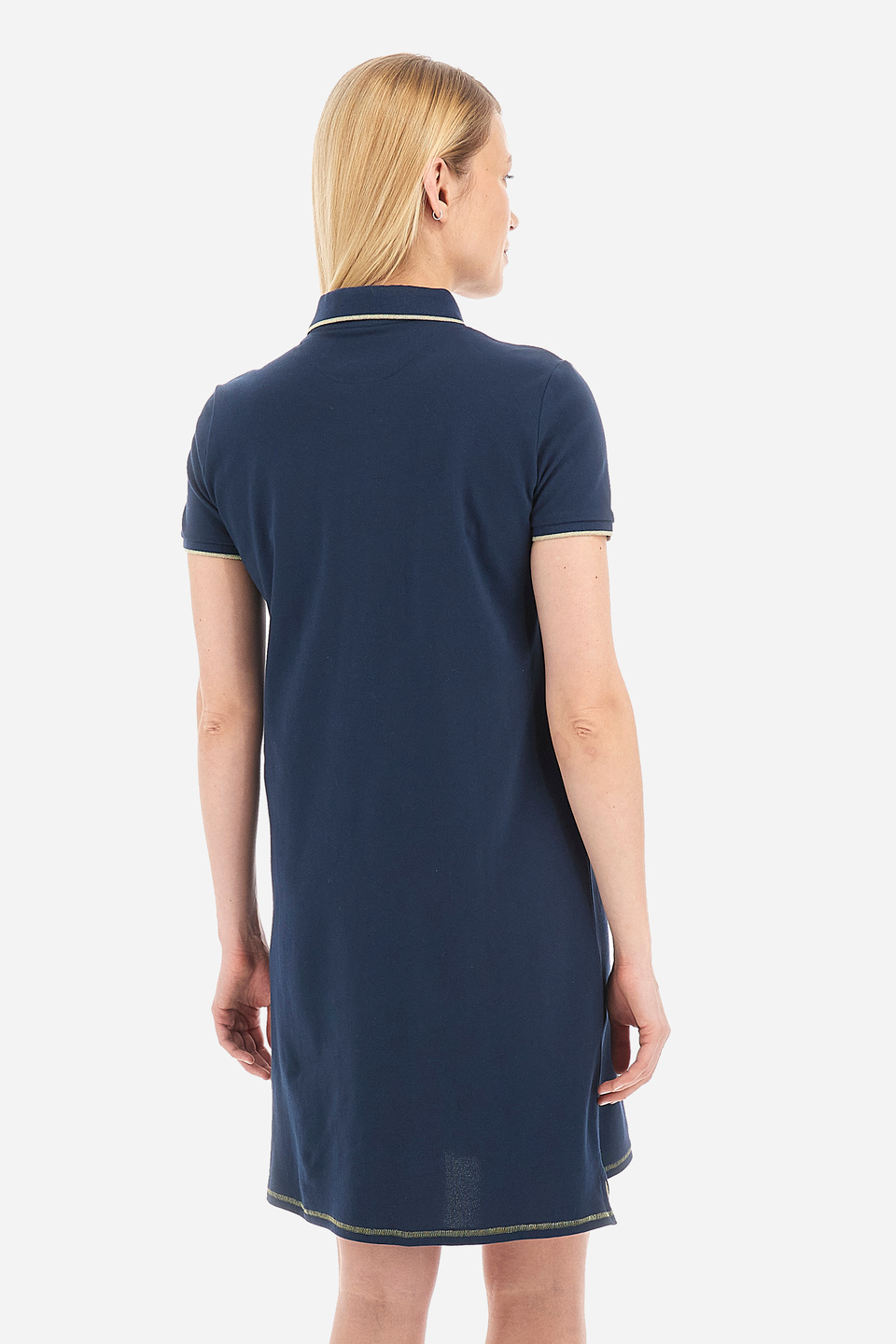Women's short-sleeved dress in regular fit stretch cotton - Reimo | La Martina - Official Online Shop