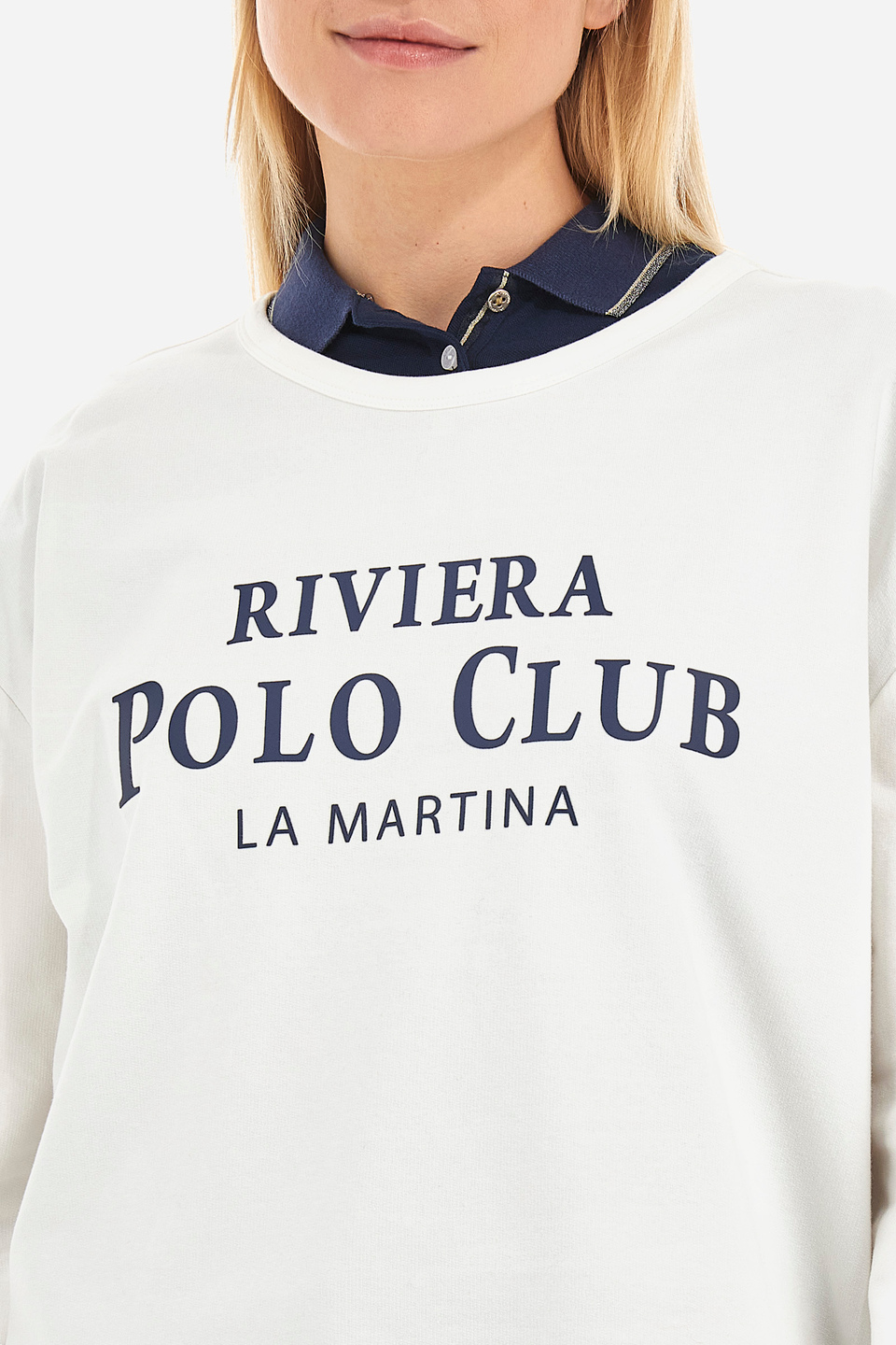 Women's regular fit cotton blend sweaT-shirt - Venita | La Martina - Official Online Shop