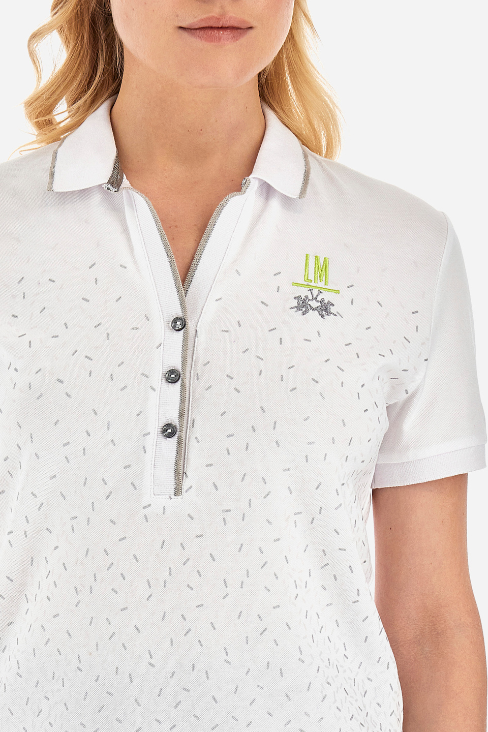 Women's short-sleeved stretch cotton regular fit - Vega | La Martina - Official Online Shop