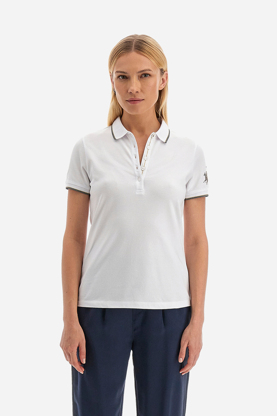 Damen-Poloshirt aus Baumwolle mit normaler Passform- Vinia | La Martina - Official Online Shop
