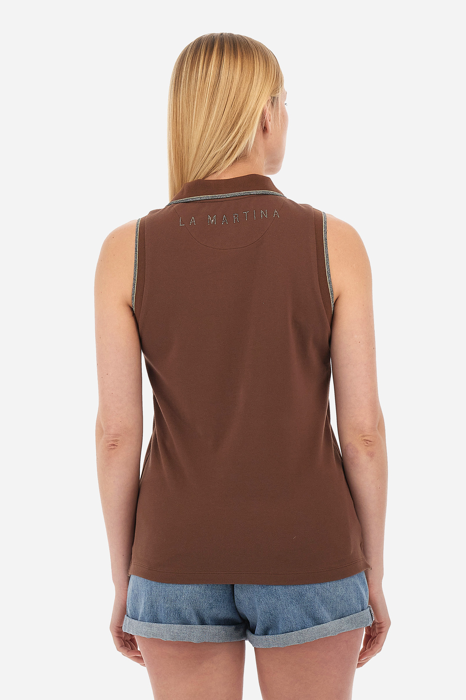 Damen-Poloshirt aus Baumwolle mit normaler Passform- Vinetta | La Martina - Official Online Shop
