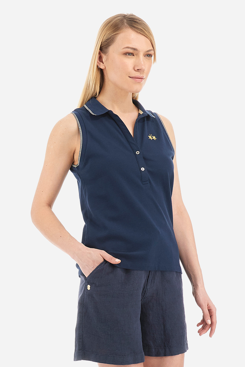 Polo femme en coton, coupe classique - Vinetta | La Martina - Official Online Shop
