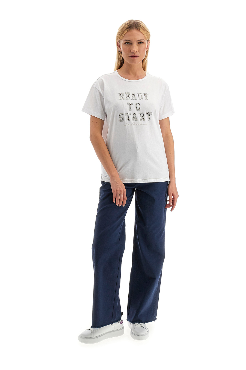 Women's short-sleeved t-shirt in 100% regular fit cotton - Veronne | La Martina - Official Online Shop