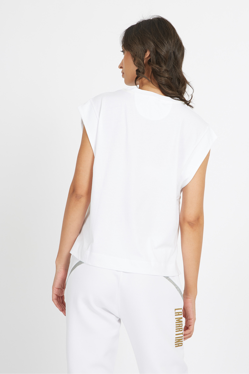 Ärmelloses Damen-T-Shirt aus 100 % Stretch-Baumwolle mit normaler Passform - Versie | La Martina - Official Online Shop