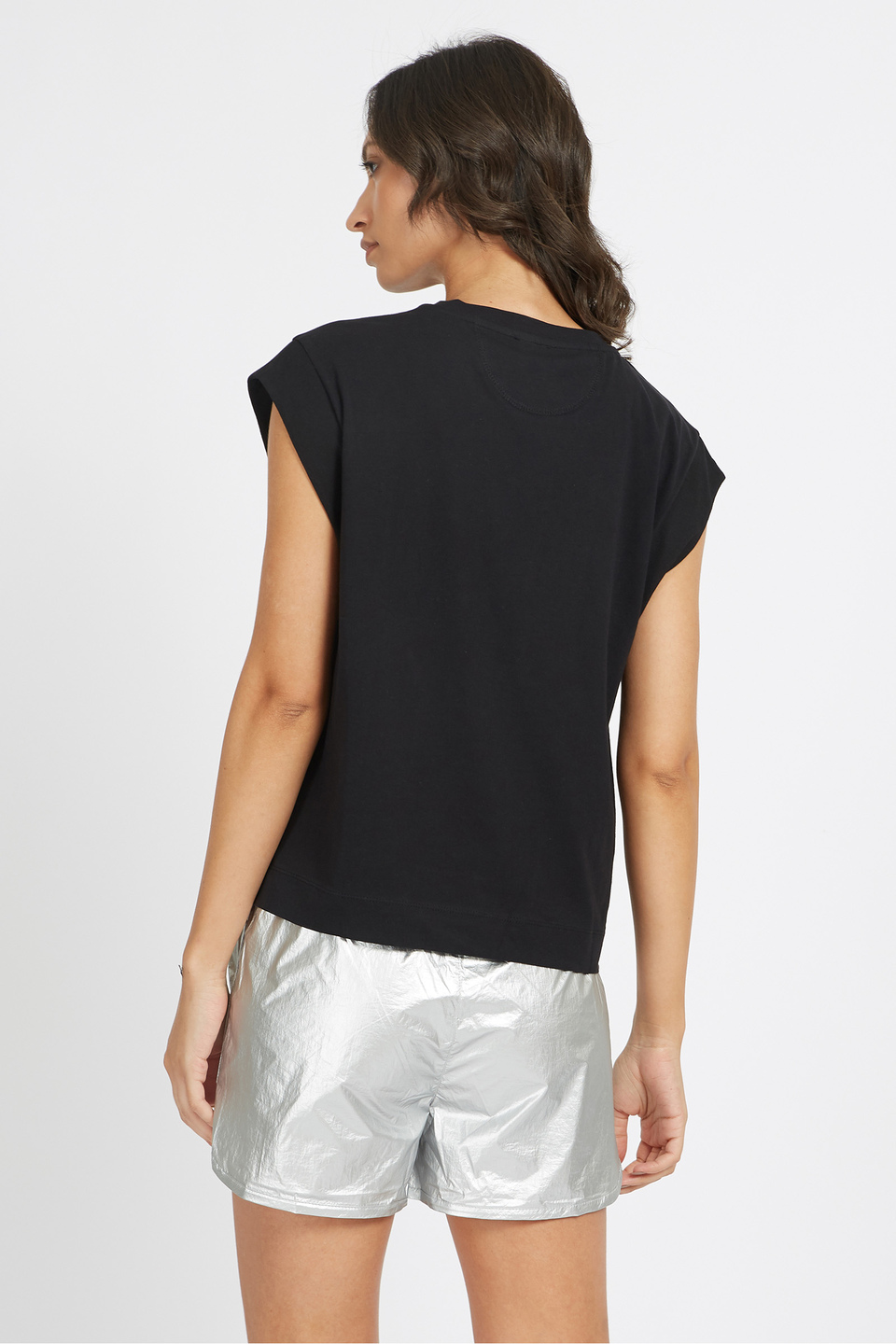 T-shirt da donna senza maniche 100% cotone elasticizzato regular fit - Versie | La Martina - Official Online Shop