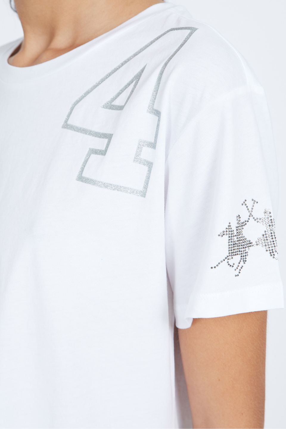 T-shirt femme, manches courtes, 100% coton - Vicky | La Martina - Official Online Shop