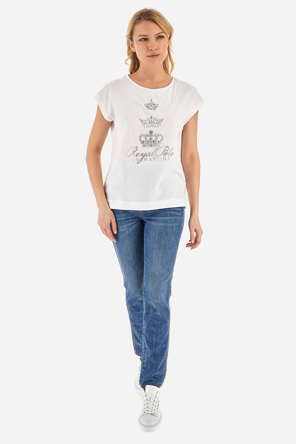 Women's short-sleeved t-shirt in 100% cotton - Vikky | La Martina - Official Online Shop