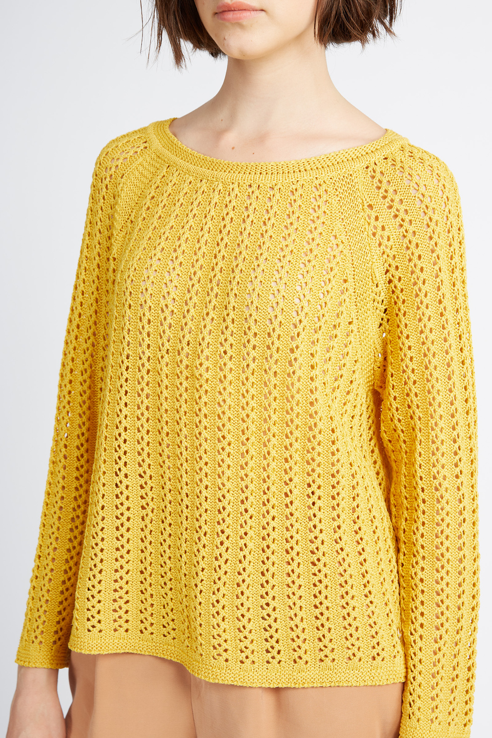 Women's round neck tricot sweater in solid color Spring Weekend capsule - Victoire | La Martina - Official Online Shop