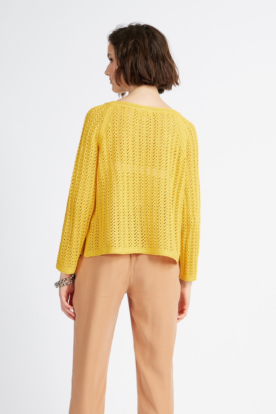 Women's round neck tricot sweater in solid color Spring Weekend capsule - Victoire | La Martina - Official Online Shop