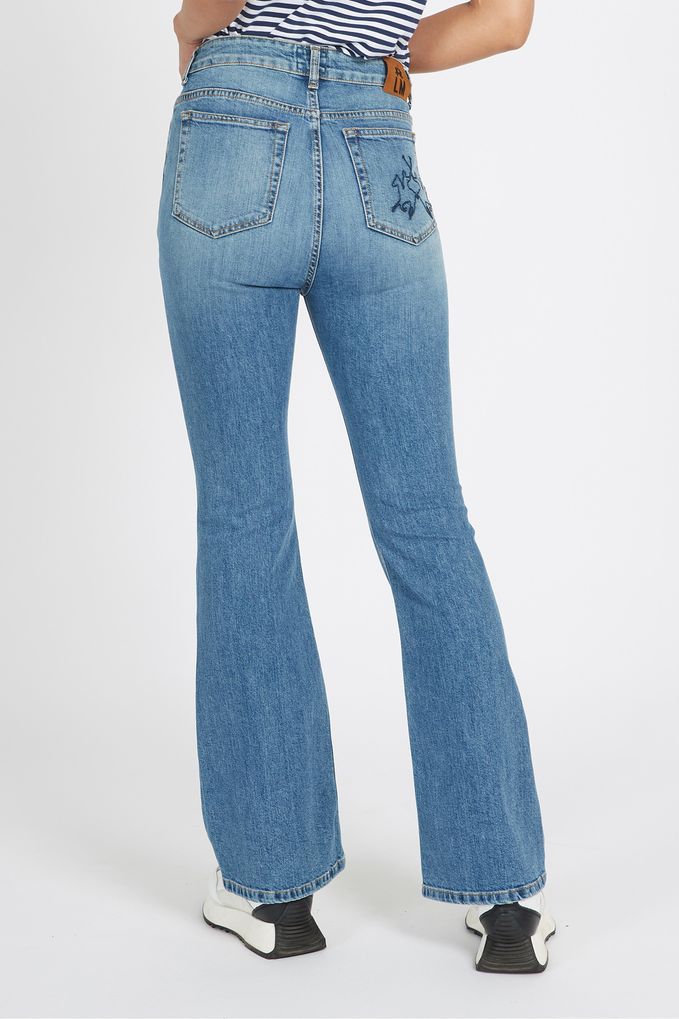 Women's 5-pocket denim trousers in regular fit stretch cotton - Valerie | La Martina - Official Online Shop