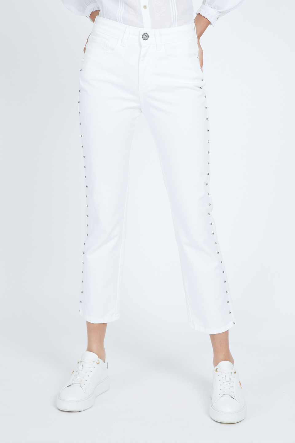 Pantalon femme regular fit 5 poches en coton stretch - Vangie | La Martina - Official Online Shop