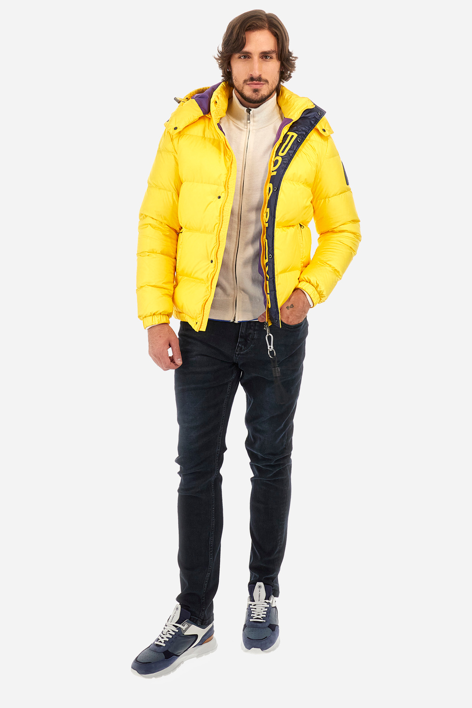 Man down jacket in regular fit - Whit | La Martina - Official Online Shop