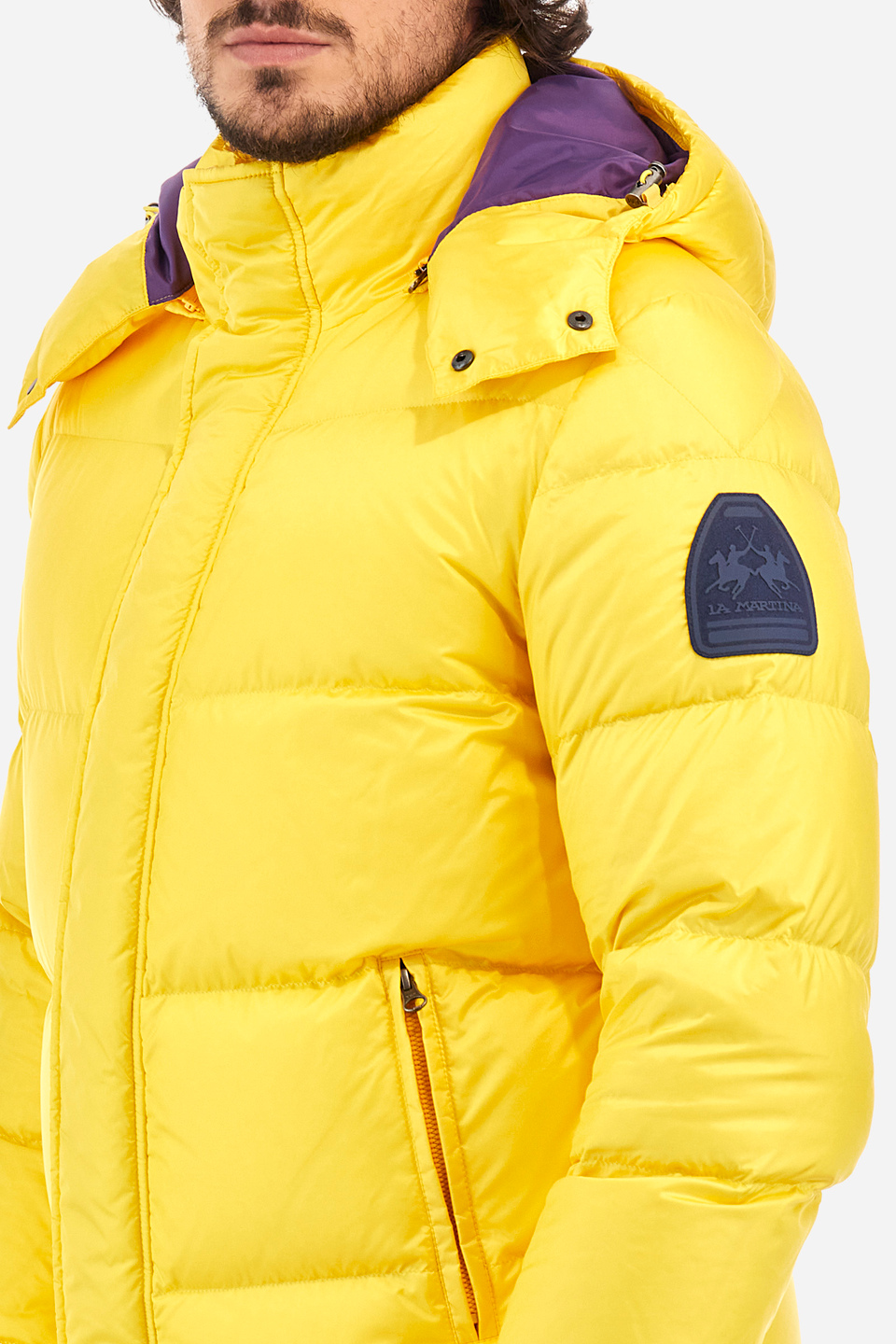 Man down jacket in regular fit - Whit | La Martina - Official Online Shop