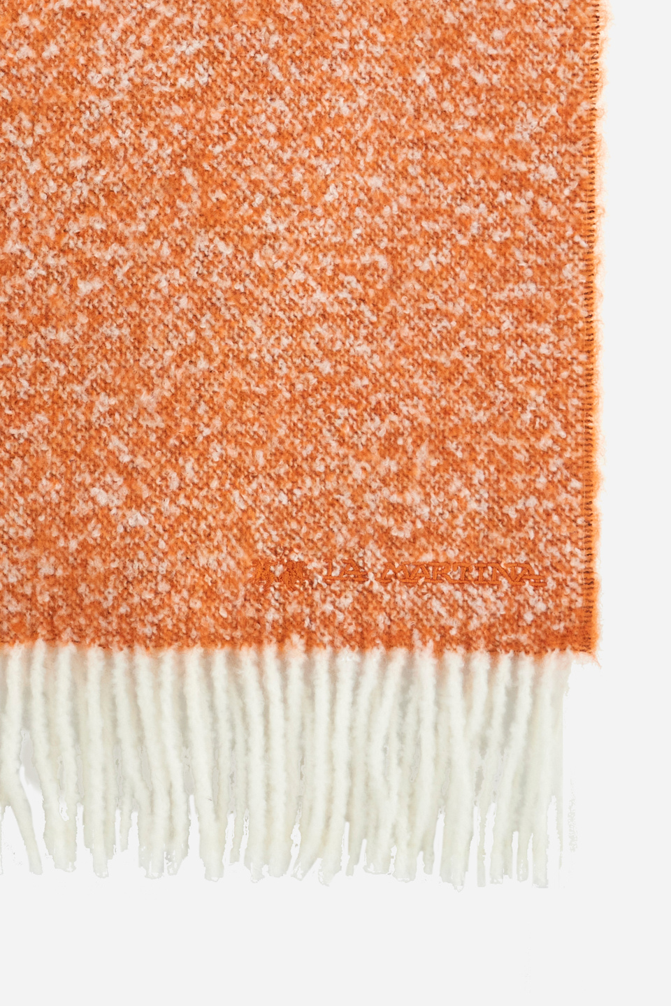 Écharpe en laine mélangée à franges unisexes | La Martina - Official Online Shop