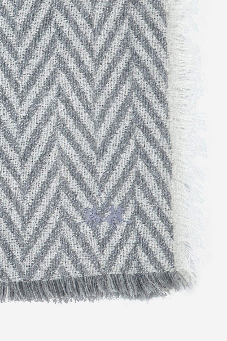 Scarf with side fringes in fabric | La Martina - Official Online Shop