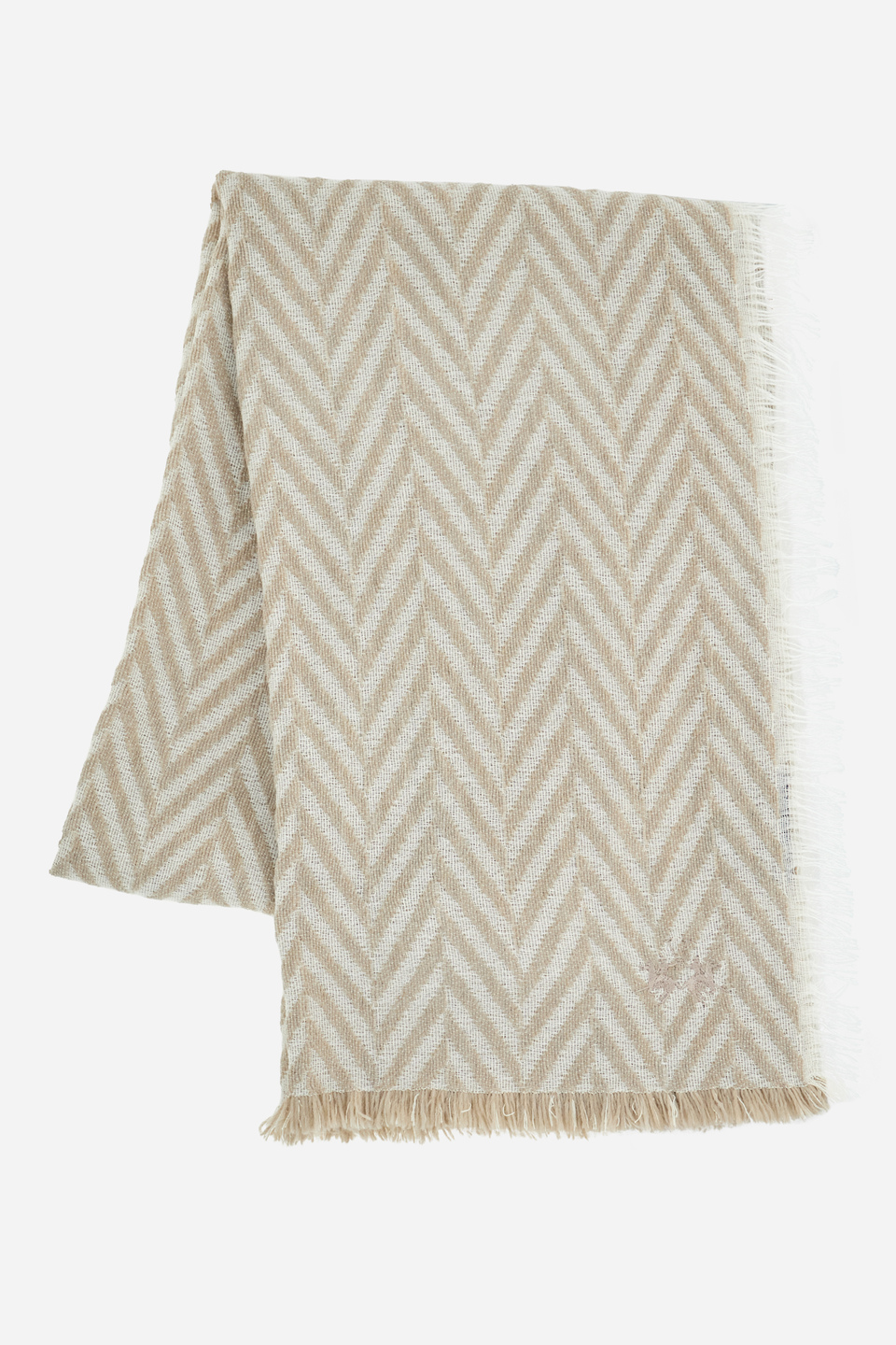Scarf with side fringes in fabric | La Martina - Official Online Shop