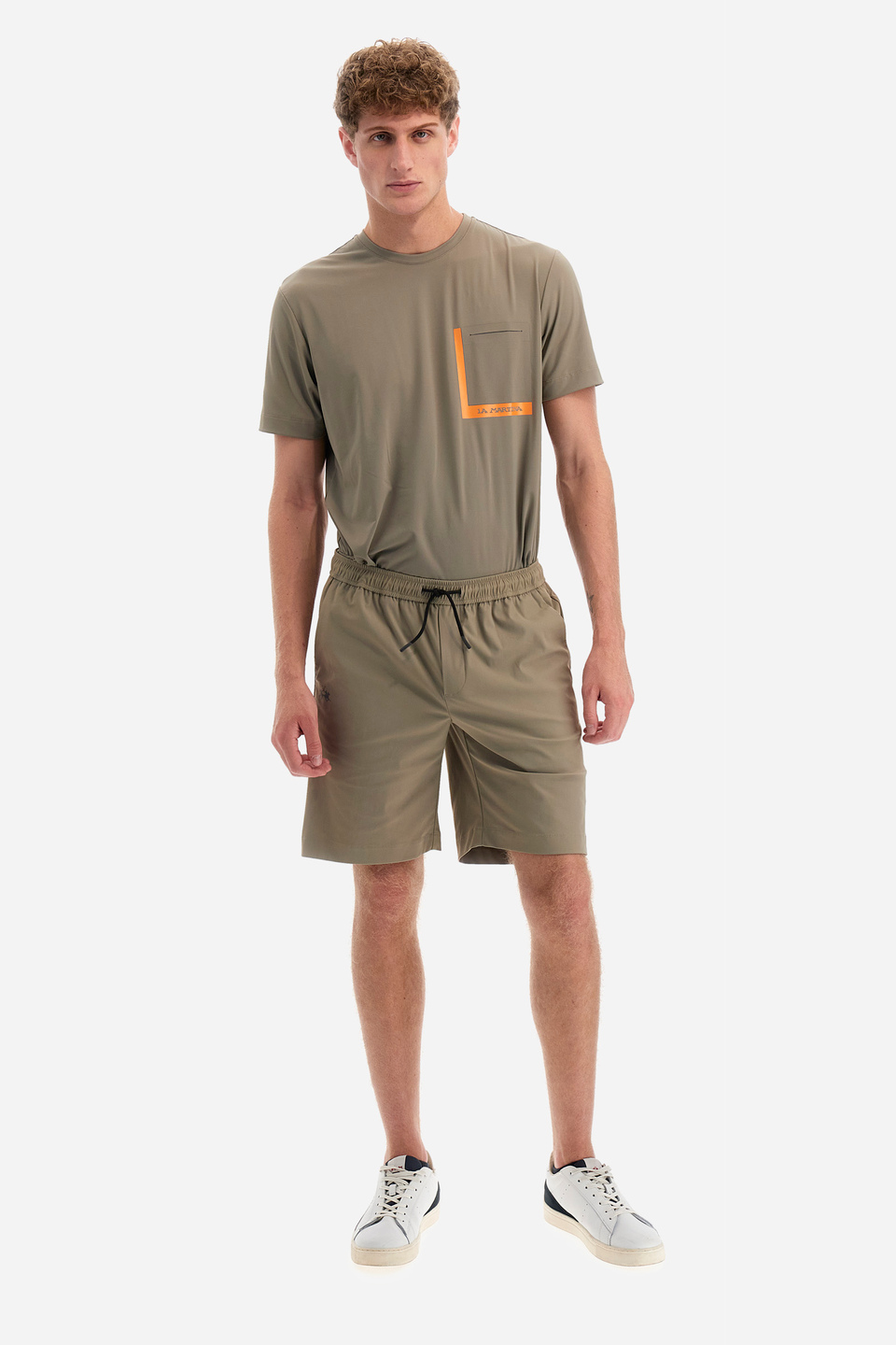 Regular-fit Bermuda shorts in synthetic fabric - Yacov | La Martina - Official Online Shop